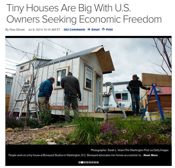 Bloomberg story on tiny house movement